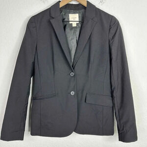 J.Crew Blazer Women's Size 4 Black Two Button Notched Lapel Career Office Jacket